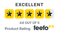 Feefo rating Excellent, 4.6 out of 5 stars.