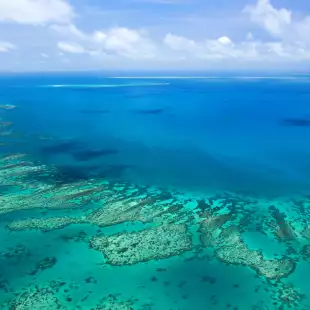 Aerial view of a great barrier reef