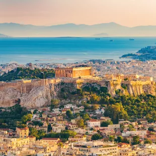 Aerial view of Athens, greece