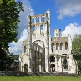 The ruins of the abbey in Jumièges, Normandy, France