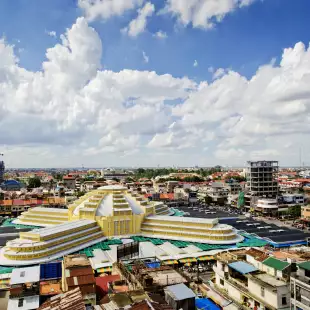 View of Central Market, Phnom Penh city, Cambodia