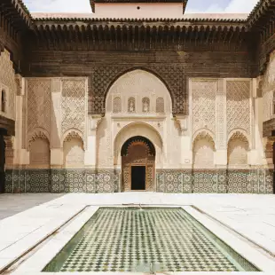 Courtyard of Ali Ben Youssef Madrasa (Marrakech, Morocco)