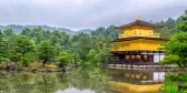 Golden pavilion Buddhist temple Kinkakuji in Kyoto, Japan
