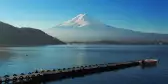 View of Mount Fuji from Lake Kawaguchi in Yamanashi, Japan