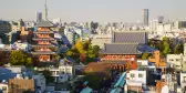 Aerial view of Senso-ji Temple in Asakusa, Tokyo, Japan