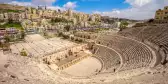 Aerial view of Roman Theatre in Amman, Jordan