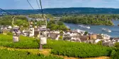Aerial view of vineyard from cable car in Rüdesheim ,Germany