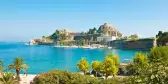The Old Fortress of Corfu seen from the shore in Greece