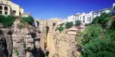 Puente Nuevo, a bridge in Ronda and the famous white villages in Andalusia, Spain.