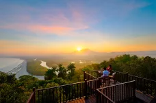 View of lush vegetation and coastline from the La Rasa Ria Resort & Spa in Brunei
