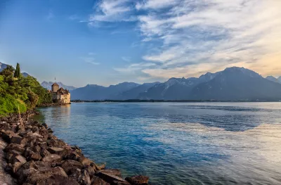 Mont blanc with geneva lake