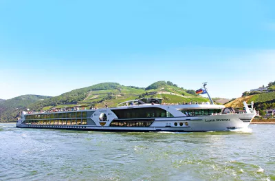 Exterior of the Lord Byron ship sailing in the water