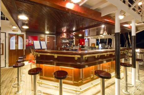 Bar area aboard the Star Clipper ship