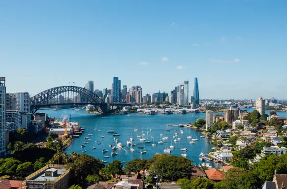 Cityscape of Sydney with Harbour Bridge
