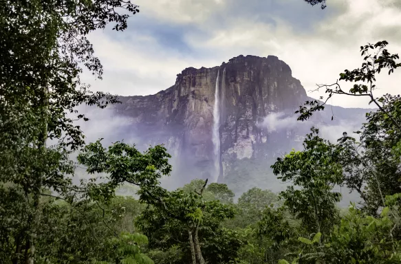 Picturesque view of Angel falls at Canaima National Park in Venezuela