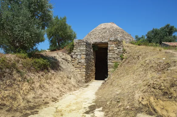 Tholos tomb near Ruins of King Nestor palace in Pylos, Greece