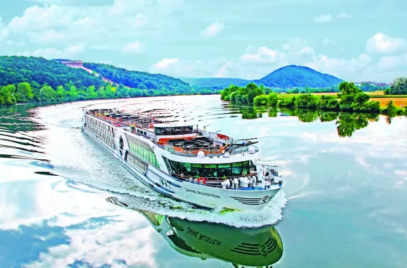 Jane Austen ship sailing along the Danube river