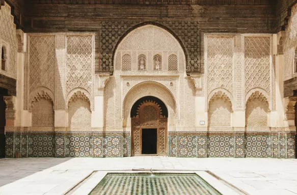 Courtyard of Ali Ben Youssef Madrasa (Marrakech, Morocco)