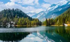 Fantastic views of the tranquil lake with amazing reflection. Mountains & glacier in the background. Peaceful & picturesque landscape. Location: Austria, Europe.