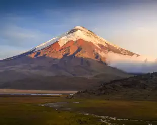 View of Cotopaxi volcano during the day in Ecuador