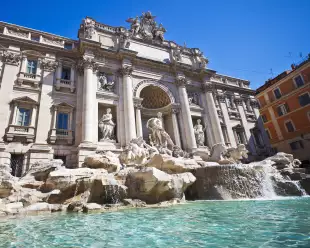 The Trevi fountain in Rome, Italy