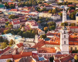  Lithuania's old town Vilnius featuring the church of St. Johns