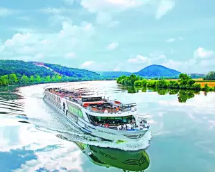 Jane Austen ship sailing along the Danube river