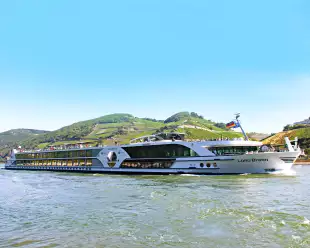 Exterior of the Lord Byron ship sailing in the water