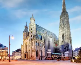 View of St. Stephan Cathedral in Vienna, Austria