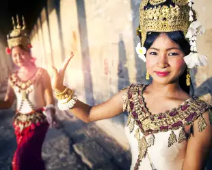 Traditional Aspara dancers in Siem Reap, Cambodia