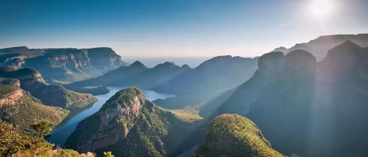Blyde River Canyon during morning sunlight in Mpumulanga, South Africa
