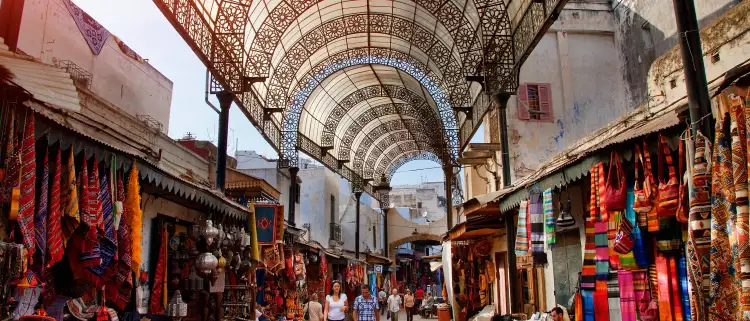 Covered markets of Rue des Consuls in the Medina, Rabat, Morocco