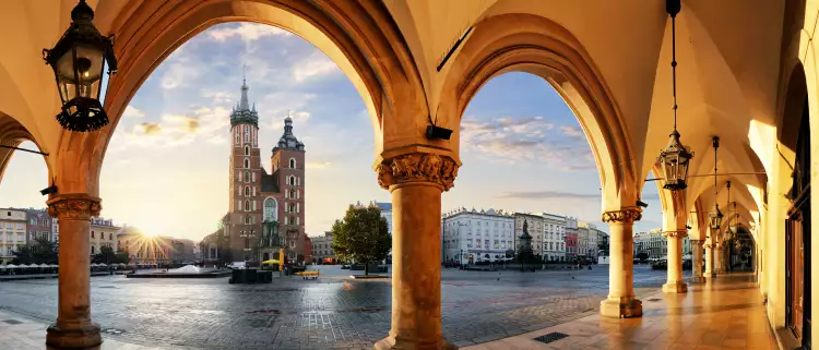 Krakow at sunrise, Poland.