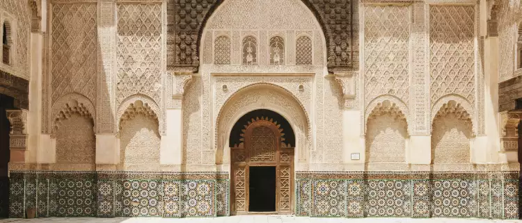 Courtyard of Ali Ben Youssef Madrasa (Marrakech, Morocco)