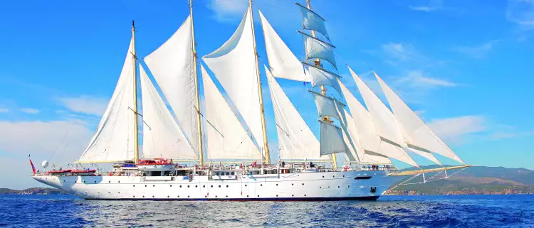 Exterior view of the Star Flyer ship at sea