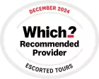 Which? Recommended Provider certificate logo for Escorted Tours, December 2024