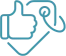 An icon for thumbs up and a tag