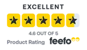 Feefo rating Excellent, 4.6 out of 5 stars.