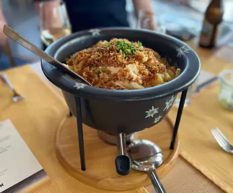 Mac and Cheese on our Gastronomy of Switzerland and the Rhine river cruise