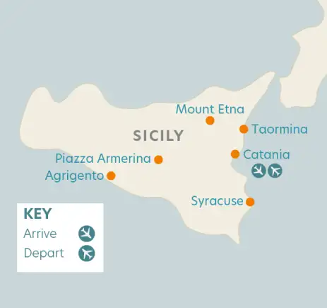 Sicily tour route map