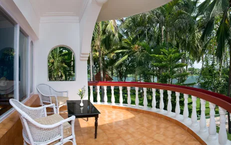 Balcony at the Ideal River View Resort in Thanjavur, Tamil Nadu, India