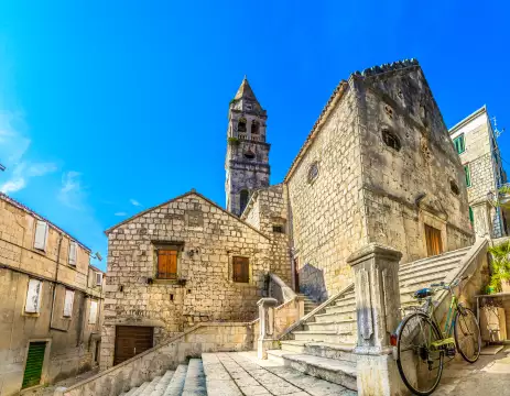 Scenic view at old historic architecture on Island Vis in Croatia