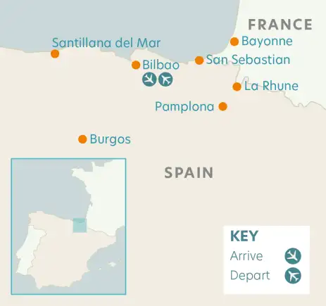 Airline map of arrivals and departures in Spain