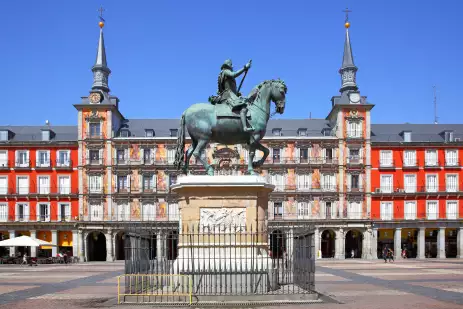 King Philip III statue at Plaza Mayor in Madrid, Spain
